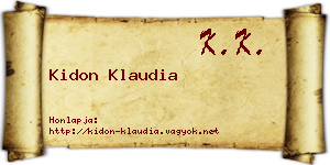 Kidon Klaudia névjegykártya